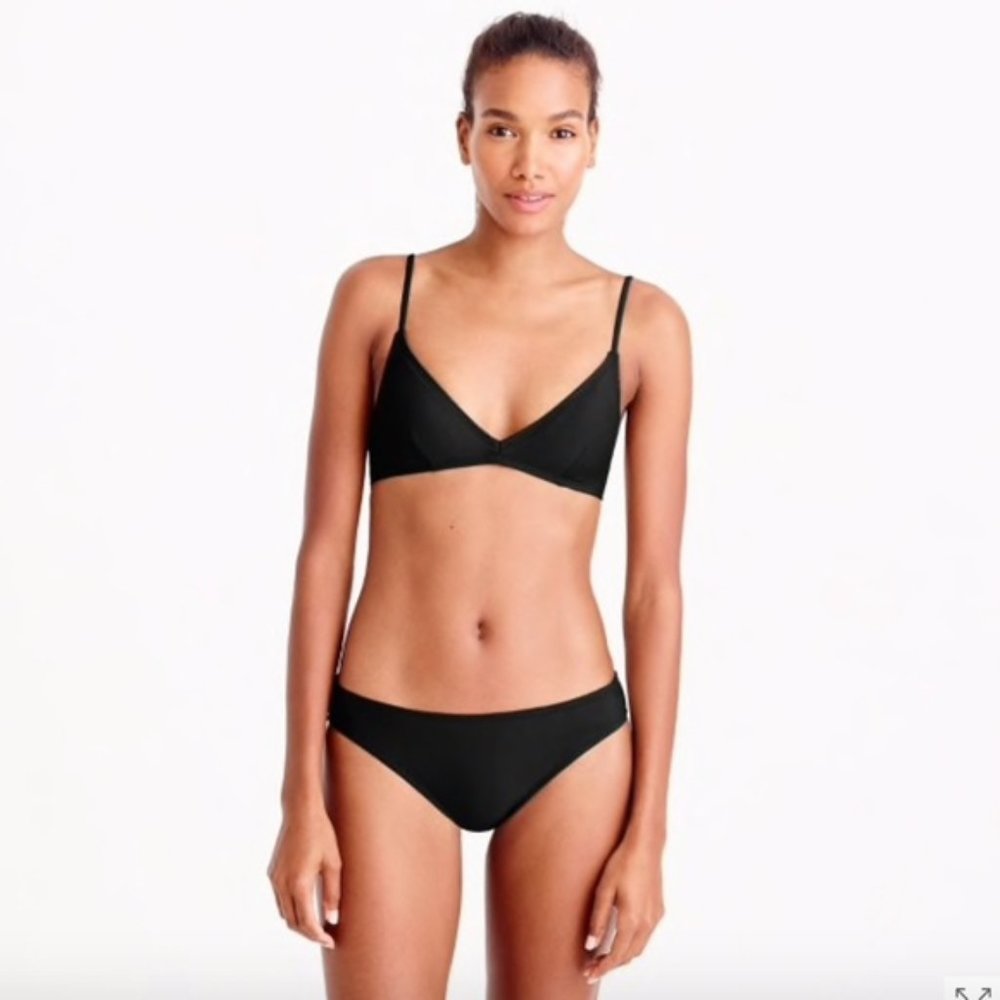 J. Crew NWT Black French Bikini Top